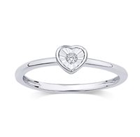 Anello Fanton Gioielli Donna PrimoAmore cuore 50/50 in Oro bianco Diamante 0.01 Ct FROX6577-NG - FROX3093-NG
